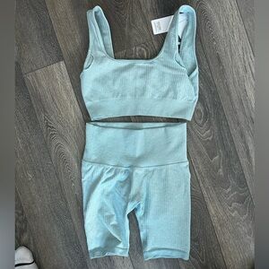 Sports Bra and Shorts Set - Ribbed - From Amazon